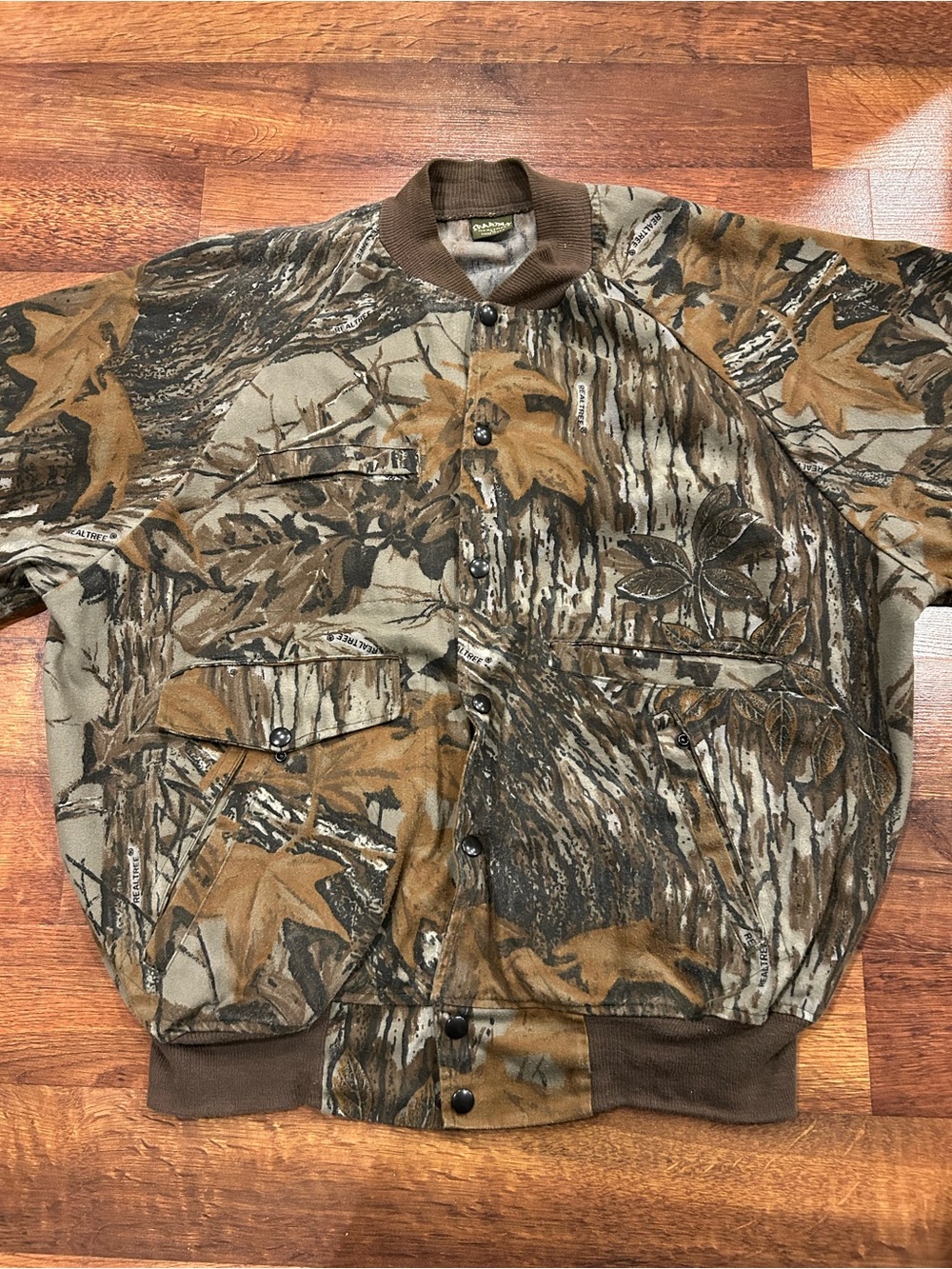 Vintage Spartan Real Tree Camouflage Bomber Jacket Size XL Camo